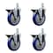 Service Caster 5'' Blue Poly Wheel Swivel 3/4'' Square Stem Caster Set with Brake, 4PK SCC-SQ20S514-PPUB-BLUE-PLB-34-4 - alternate 1